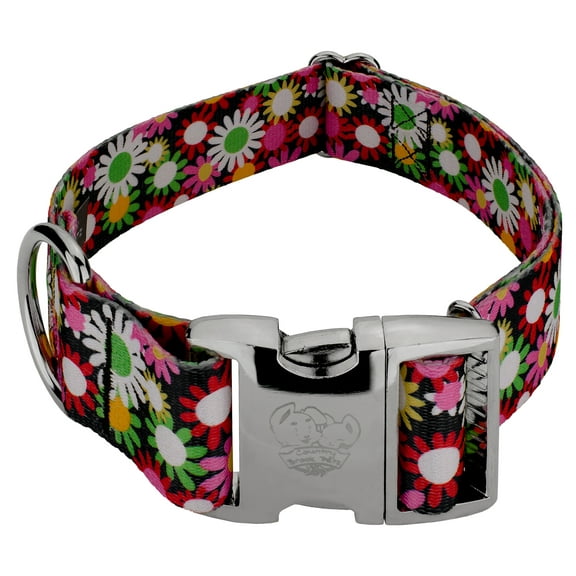 Country Brook Petz® 1 1/2 inch Premium Daisy Fields Dog Collar, Extra Large