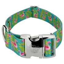 Country Brook Petz® 1 1/2 inch Premium Flamingos Dog Collar, Large