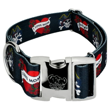 Country Brook Petz® 1 1/2 inch Premium I Love Mom Dog Collar, Medium