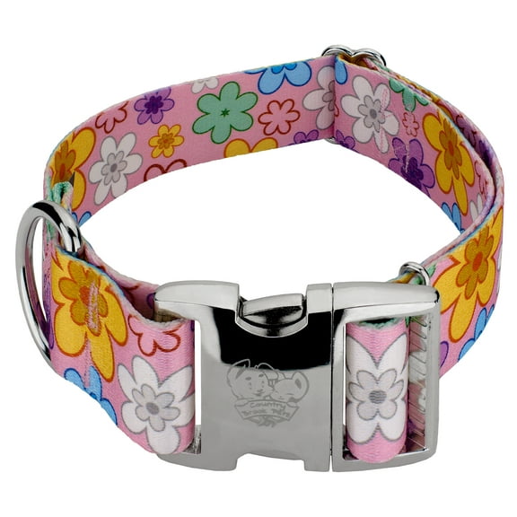 Country Brook Petz® 1 1/2 inch Premium May Flowers Dog Collar, Extra Large
