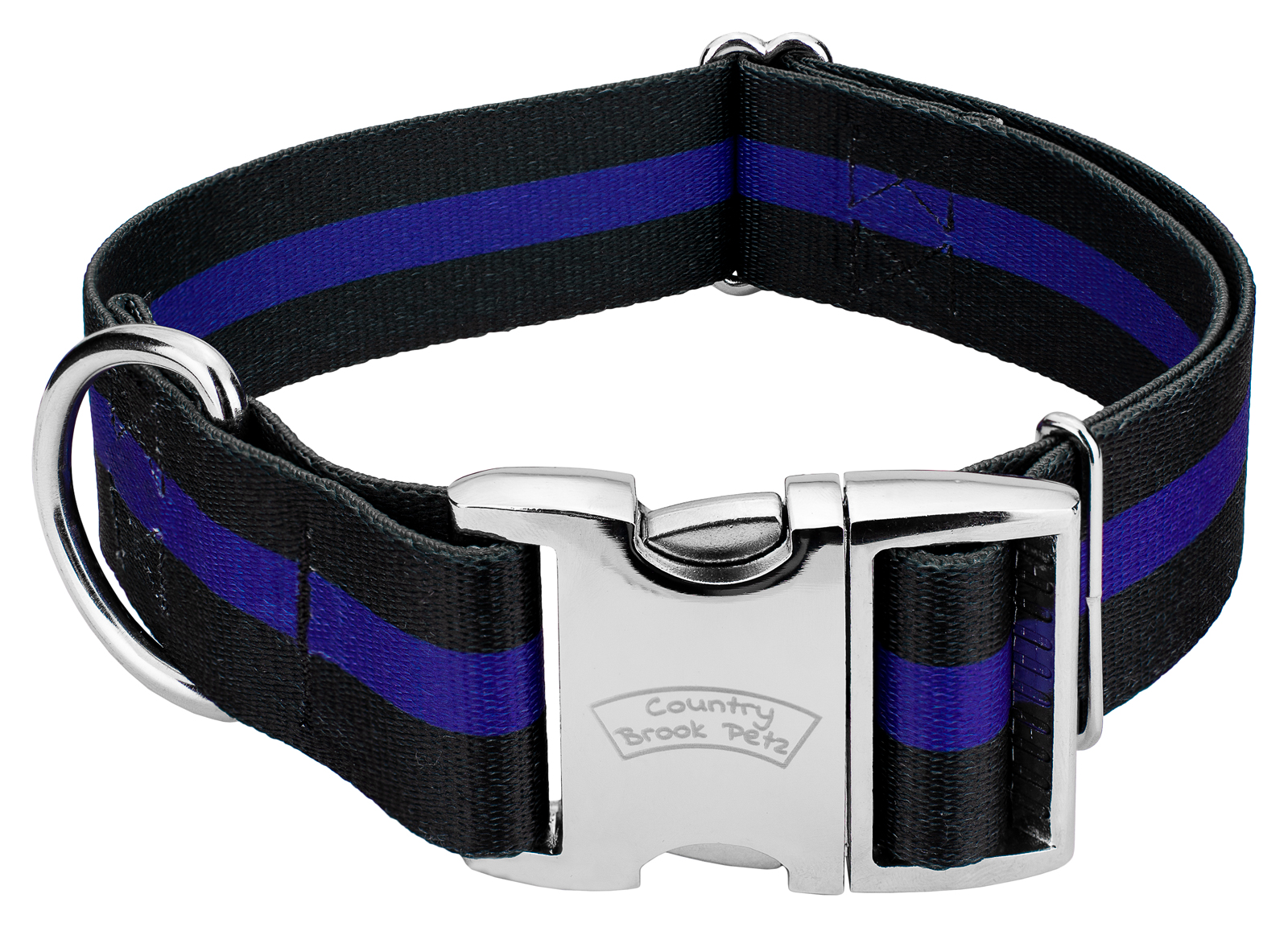 Country Brook Petz® 1 1/2 inch Premium Thin Blue Line Dog Collar, Extra Large - image 1 of 5