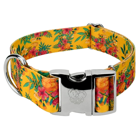 Country Brook Petz® 1 1/2 inch Premium Tropical Floral Dog Collar, Medium