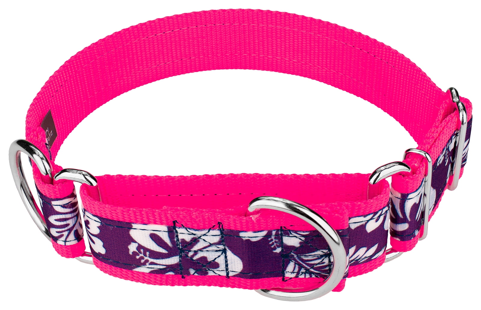 Country Brook Petz® 1 1/2 inch Purple Hawaiian Signature Martingale Dog