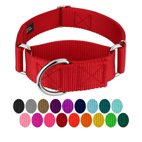 Country Brook Petz® 1 1/2 inch Red Martingale Heavyduty Nylon Dog Collar, Large