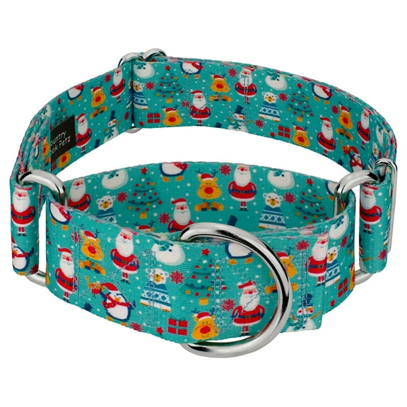Country Brook Petz® 1 1/2 inch Santa & Friends Martingale Dog Collar, Medium