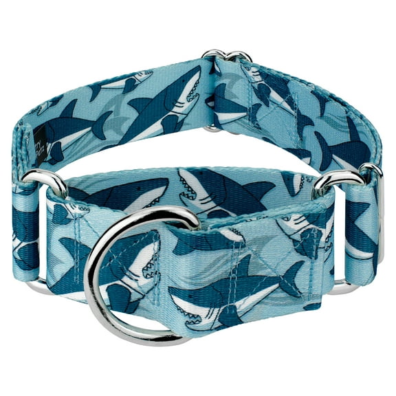 Country Brook Petz® 1 1/2 inch Sharks Martingale Dog Collar, Extra Large