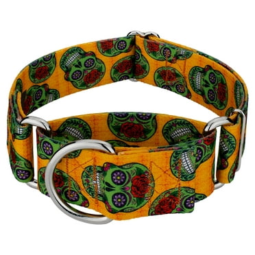 Country Brook Petz® 1 1/2 inch Sugar Skulls Martingale Dog Collar, Extra Large