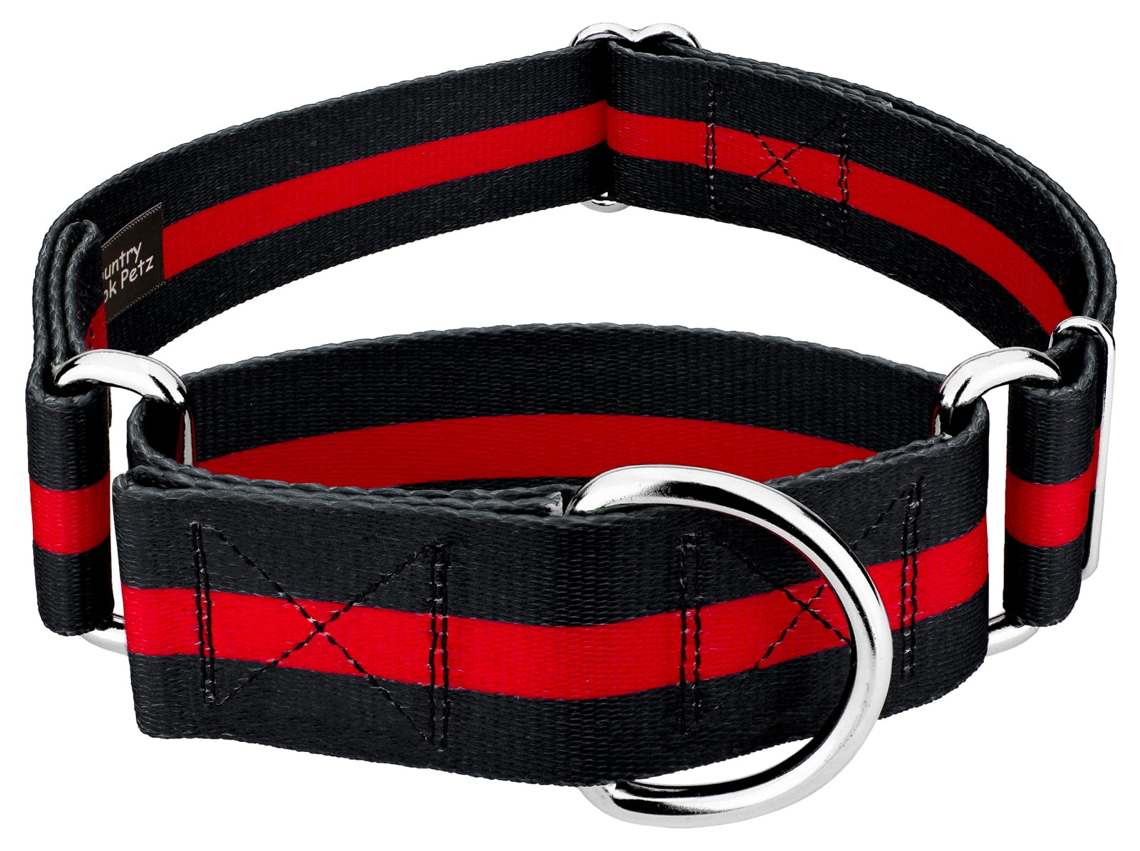 Country Brook Petz 1 1 2 inch Thin Red Line Martingale Dog Collar Made in the U.S.A. Large