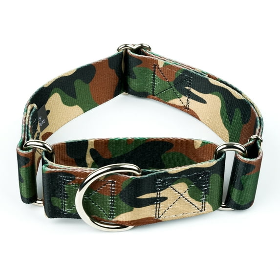 Country Brook Petz® 1 1/2 inch Woodland Camo Martingale Dog Collar, Large