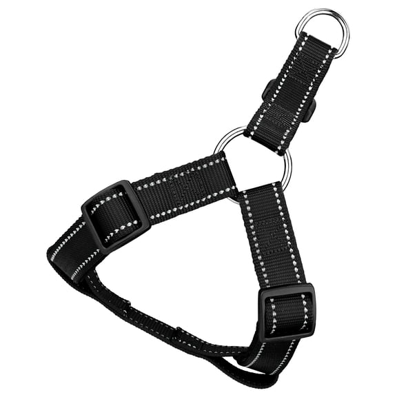 Country Brook Petz® 1 Inch Black Reflective Nylon Step-In Dog Harness - Medium