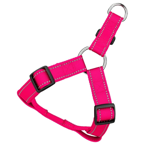 Country Brook Petz® 1 Inch Hot Pink Reflective Nylon Step-In Dog Harness - Medium