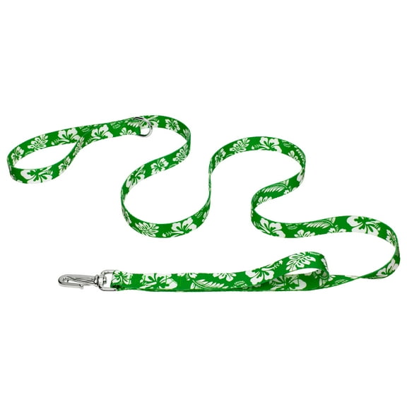 Country Brook Petz® 1 inch Deluxe Kelly Green Hawaiian Dog Leash, 6 Foot