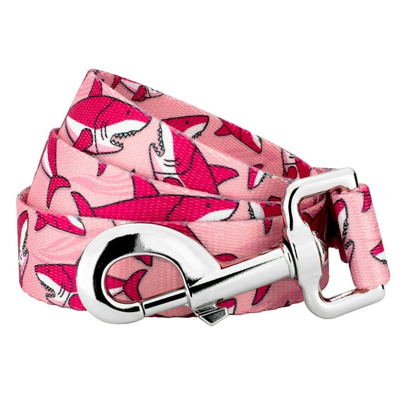 Country Brook Petz® 1 inch Pink Sharks Dog Leash, 4 Foot
