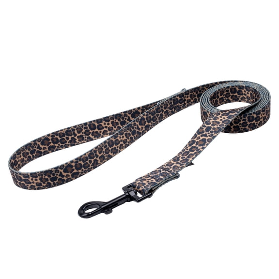Country Brook Petz® 5/8 Inch Leopard Print Reflective Dog Leash, 4 Foot