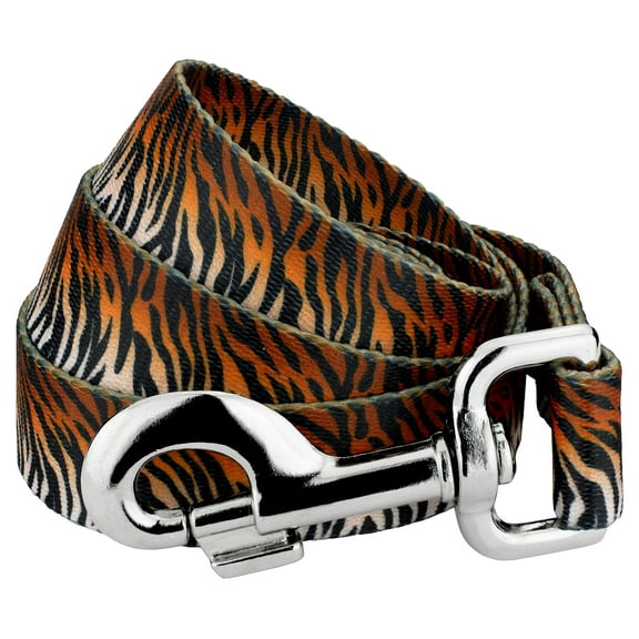 Country Brook Petz® 5/8 inch Bengal Tiger Stripes Dog Leash, 4 Foot
