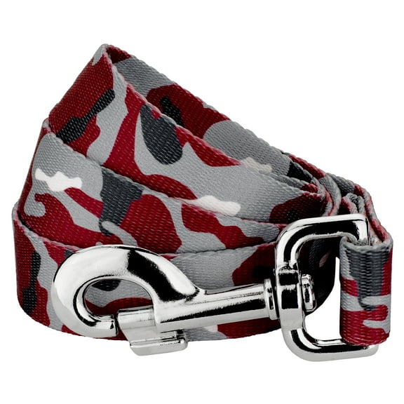 Country Brook Petz® 5/8 inch Crimson and White Camo Dog Leash, 4 Foot