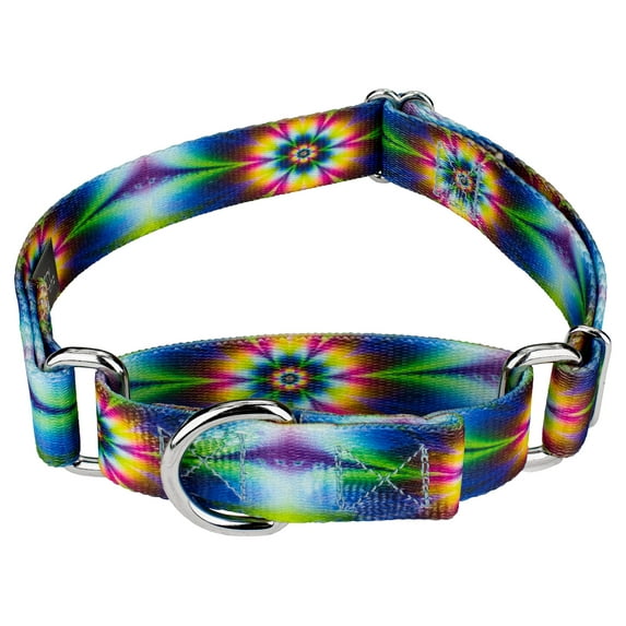 Country Brook Petz® 5/8 inch Tie Dye Flowers Martingale Dog Collar, Small