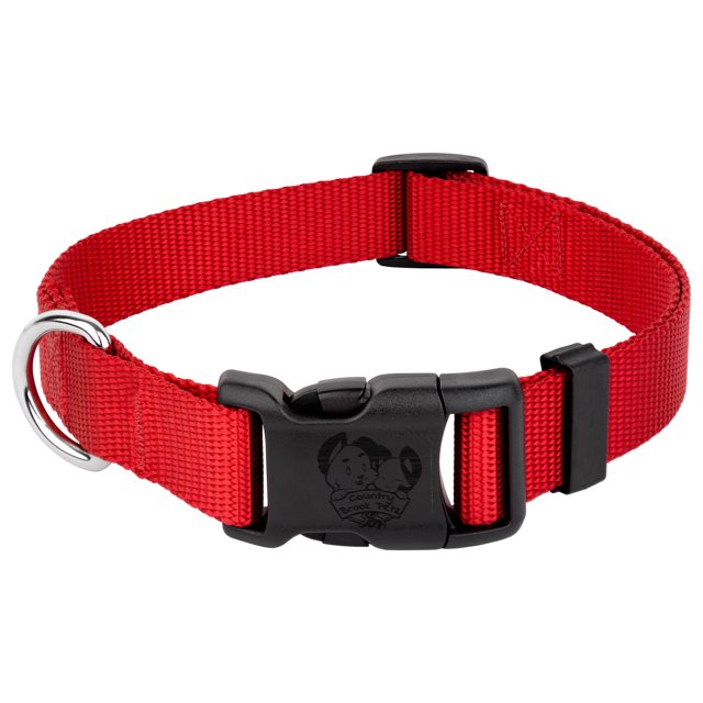 Country Brook Petz® American Made Deluxe Bright Red Nylon Dog Collar