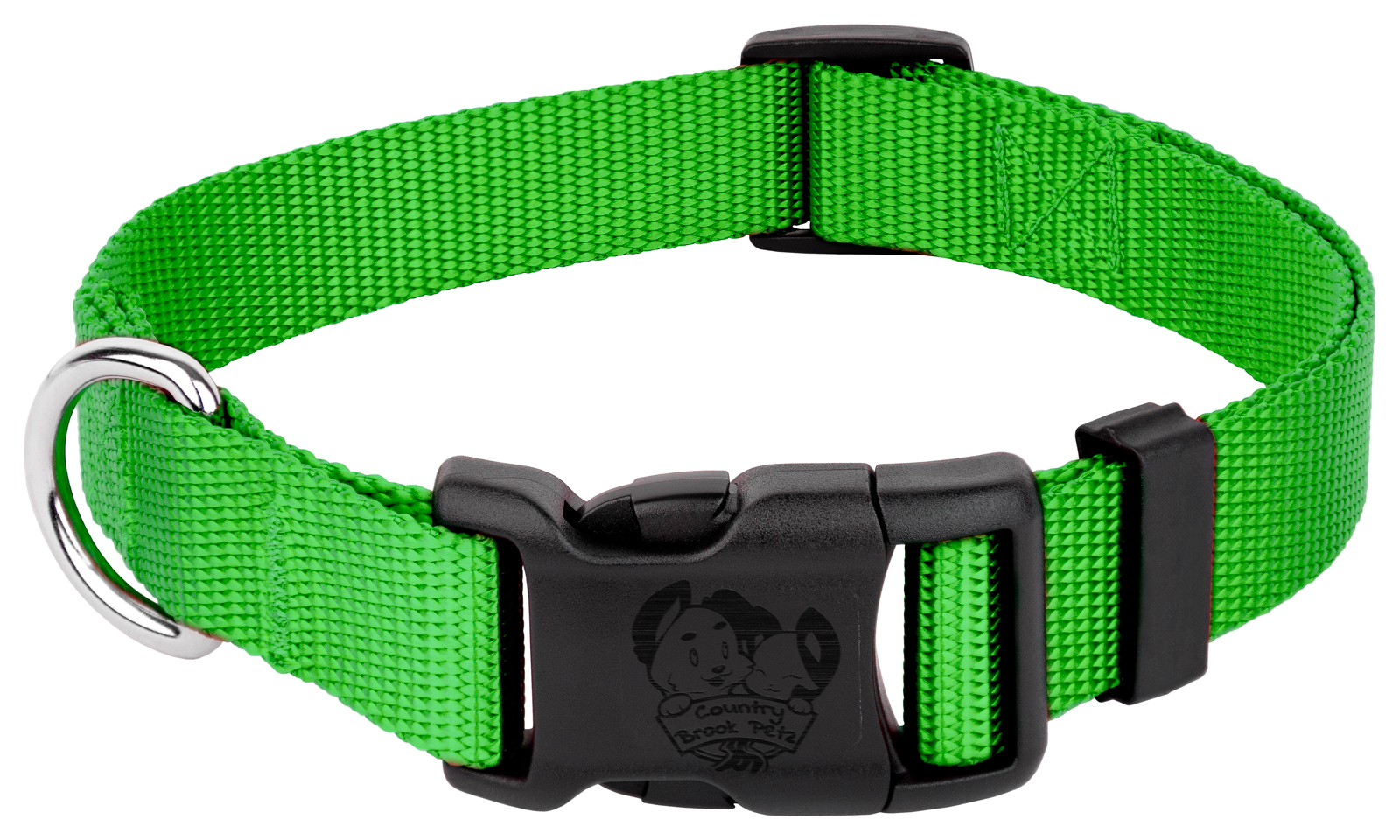 Country Brook Petz® American Made Deluxe Hot Lime Green Nylon Dog Collar, Large - image 1 of 9