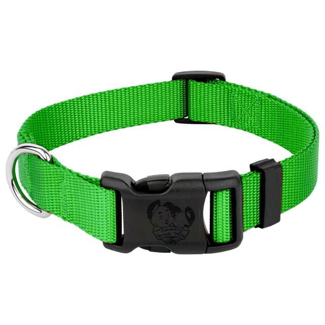 Country Brook Petz® American Made Deluxe Hot Lime Green Nylon Dog Collar, Large