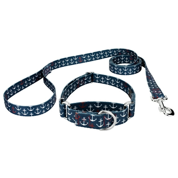 Country Brook Petz® Anchors Away Martingale Dog Collar and Leash, Extra Small