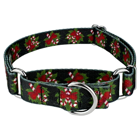 Country Brook Petz® Black Candy Cane Martingale Dog Collar, Medium