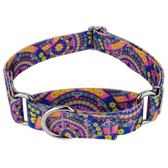 Country Brook Petz® Blue Boho Mandala Martingale Dog Collar, Extra Small