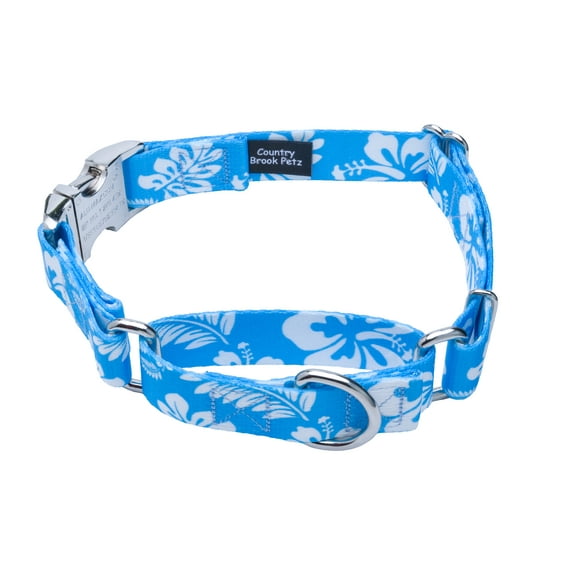 Country Brook Petz® Blue Hawaiian Martingale with Premium Buckle, Small