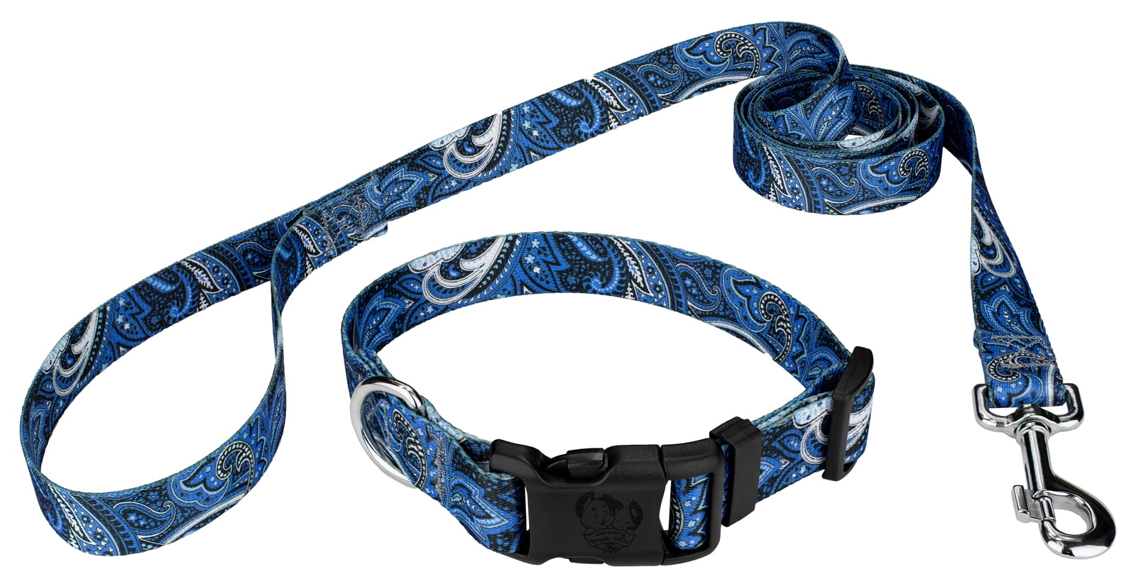 Country Brook Petz® Blue Paisley Everyday Dog Collar and Leash, Extra Large