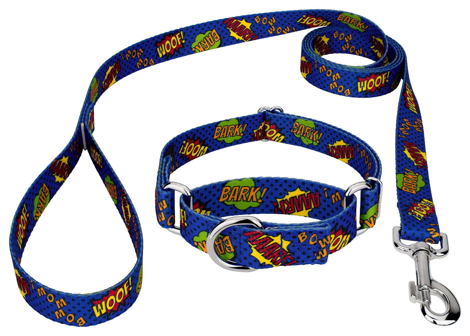 Country Brook Petz® Blue Super Dog Martingale Collar and Leash, Extra Large
