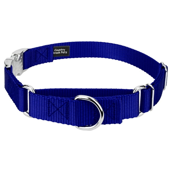Country Brook Petz® Bright Royal Blue Heavyduty Nylon Martingale with Premium Buckle, Large