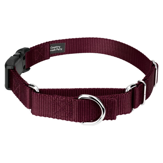 Country Brook Petz® Burgundy Durable Nylon Martingale with Deluxe Buckle - Made in the USA, Extra Small