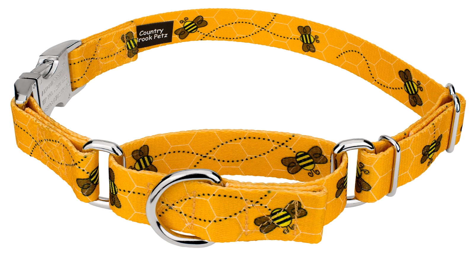 Country Brook Petz Premium nylon halsband met metalen gesp voor kleine