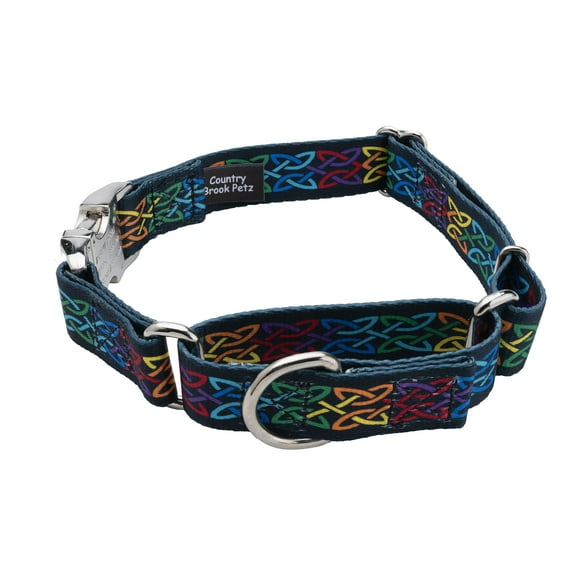 Country Brook Petz - Celtic Pride Martingale Dog Collar with Premium Buckle - Irish Pride Collection with 1 Lucky Design