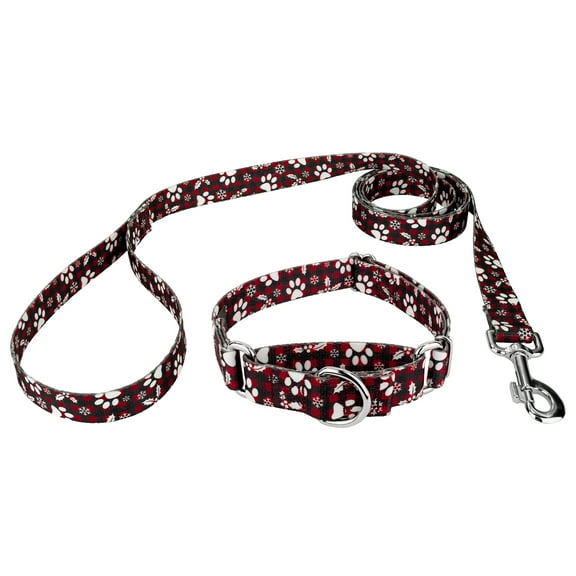 Country Brook Petz® Christmas Plaid Martingale Dog Collar and Leash, 2XS