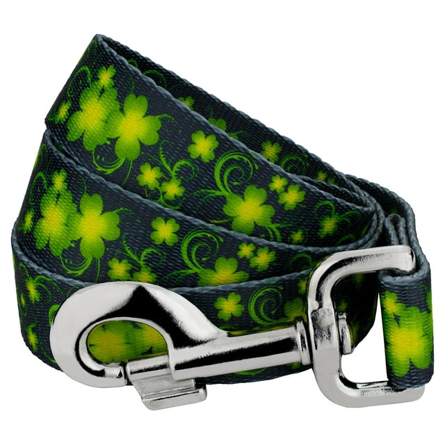 Country Brook Petz - Clovers In The Wind Dog Leash - Irish Pride Collection with 2 Lucky Designs (4 Foot, 1 inch Wide)