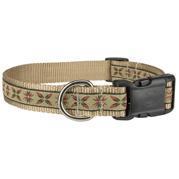 Country Brook Petz® Deluxe Antique Flowers Woven Ribbon Dog Collar Limited Edition, Medium