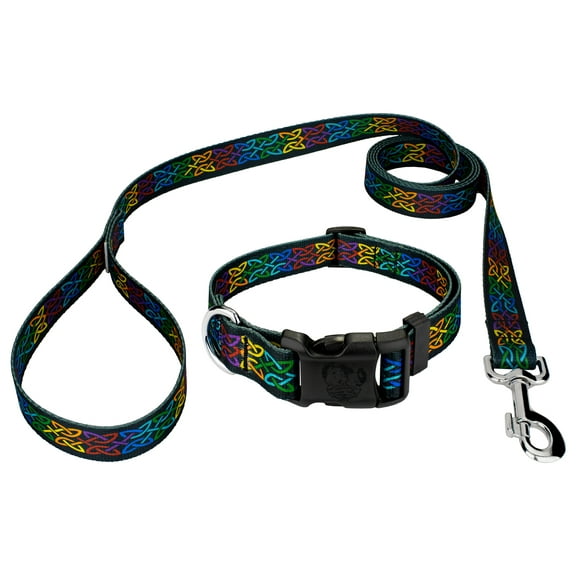 Country Brook Petz - Deluxe Celtic Pride Dog Collar and Leash - Irish Pride Collection featuring Lucky Designs (1/2 Inch