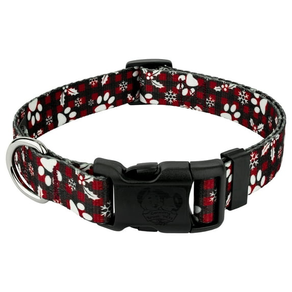 Country Brook Petz® Deluxe Christmas Plaid Dog Collar - Made In the U.S.A., 2XS
