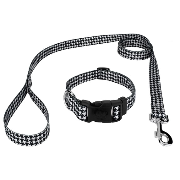 Country Brook Petz® Houndstooth Everyday Dog Collar and Leash, Medium