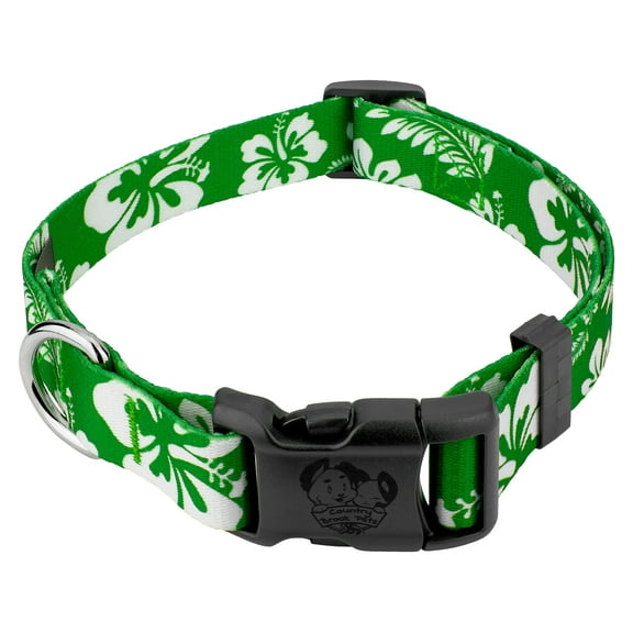 Country Brook Petz® Deluxe Kelly Green Hawaiian Dog Collar - Made in the U.S.A., 2XS