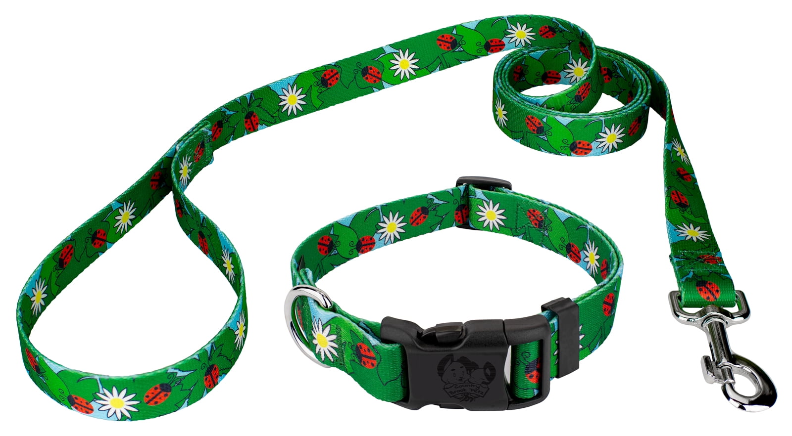 Country Brook Petz® Ladybug Picnic Everyday Dog Collar and Leash, Large