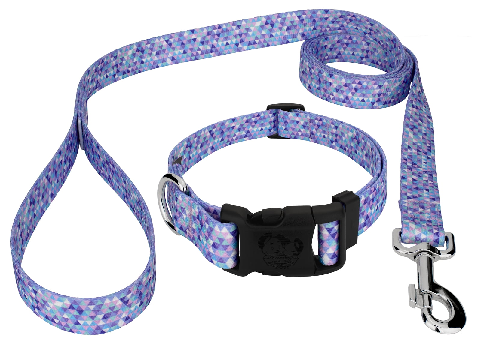 Country Brook Petz® Mermaid Mosaic Everyday Dog Collar and Leash, Medium