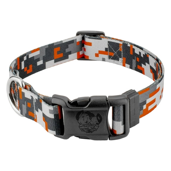 Country Brook Petz® Deluxe Orange Digital Camo Dog Collar Limited Edition - Made in U.S.A., Med