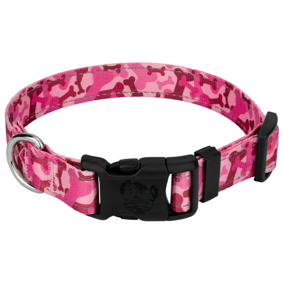 Country Brook Petz® Deluxe Pink Bone Camo Reflective Dog Collar, Small
