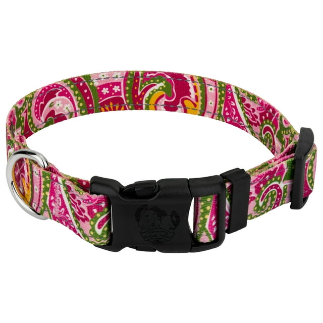 Country Brook Petz Deluxe Pink Paisley Reflective Dog Collar