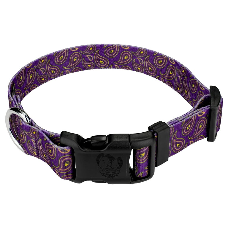 Country Brook Petz Deluxe Purple Paisley Dog Collar Made in The