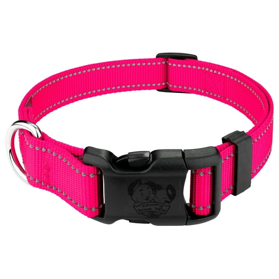 Country Brook Petz® Everyday Safety Reflective Dog Collar (Hot Pink, Medium)