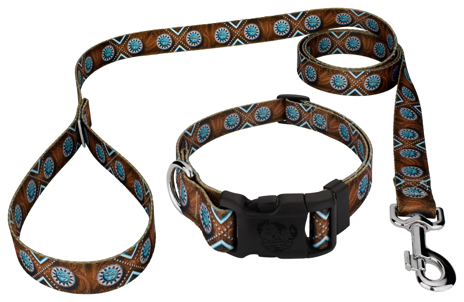 Country Brook Petz® Saddle Up Everyday Dog Collar and Leash, Medium