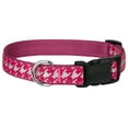 thumbnail image 1 of Country Brook Design® Deluxe Shock Pink Houndstooth on Rose Ribbon Dog Collar, Medium, 1 of 2